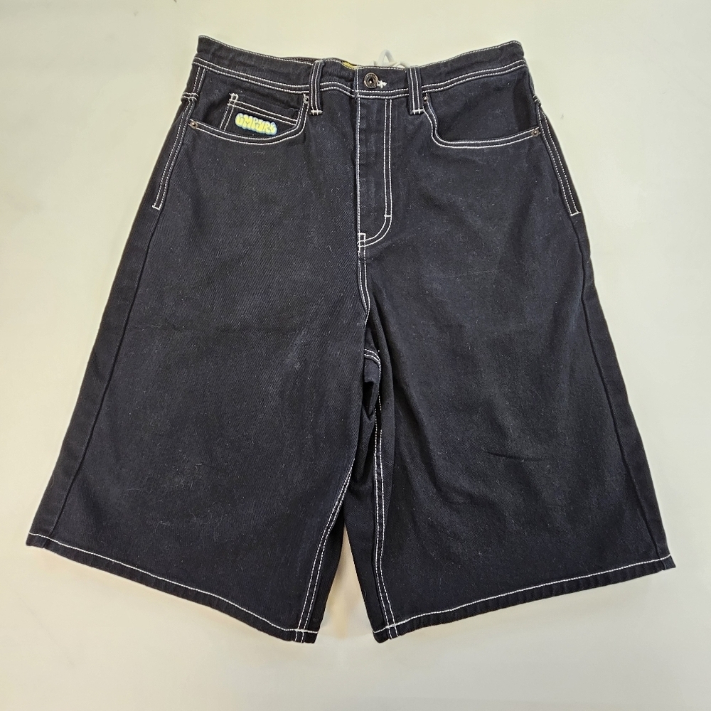 EMPYRE US Men’s 32 Black Baggy Loose Goth Fire Hydrant Skater Contrast Shorts
